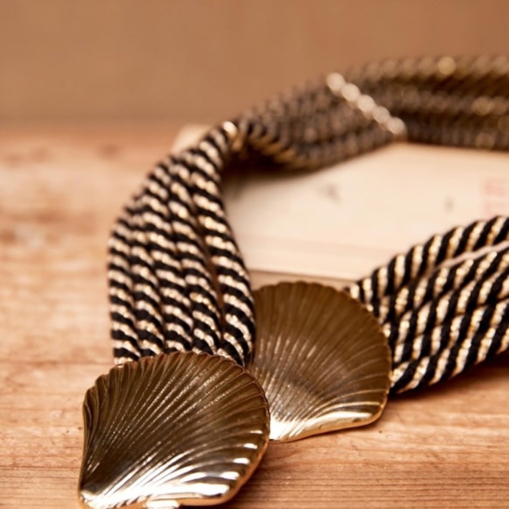 Sezane Carol Belt size small Shell Gold